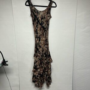 Newport News Black and Brown Asymmetrical Dress